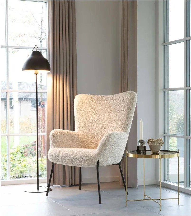 Кремаво кресло от изкуствен косъм Glasgow – Bonami Essentials