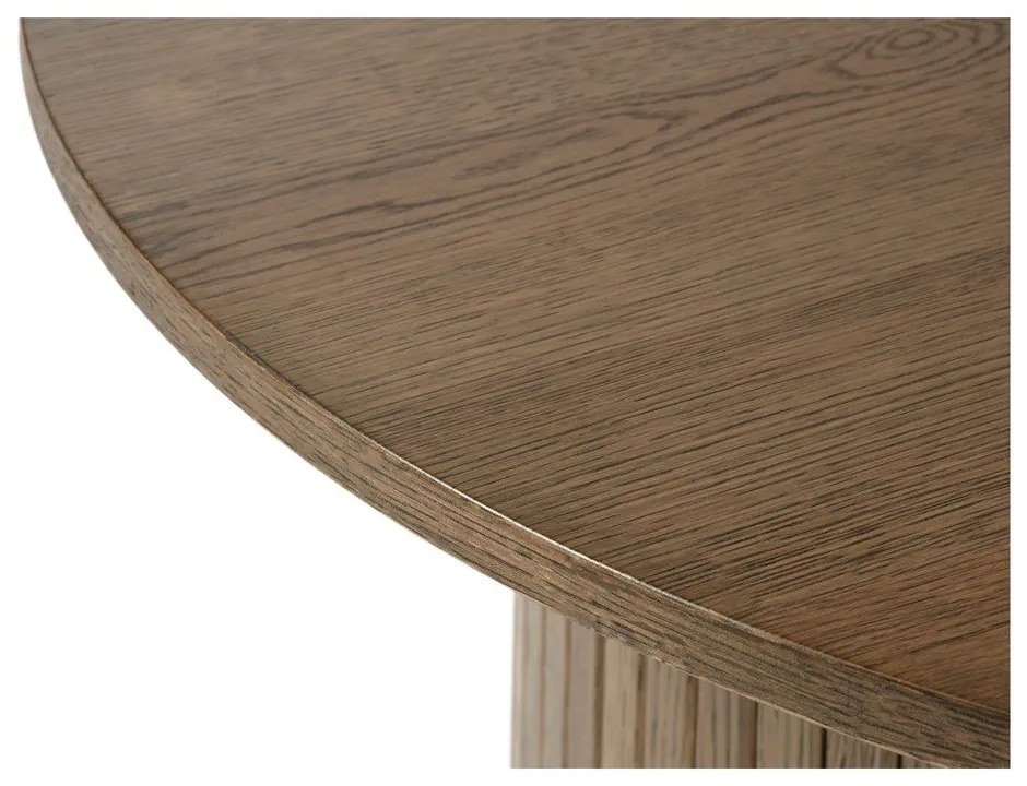 Кафява кръгла масичка за кафе от дъб ø 90 cm Nola - Unique Furniture