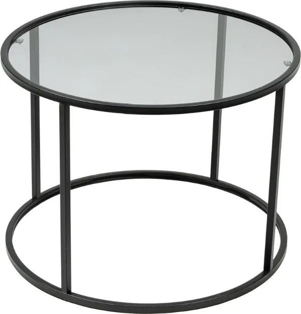 Startis metal - tempered glass coffee table in black color Ø60x43см.