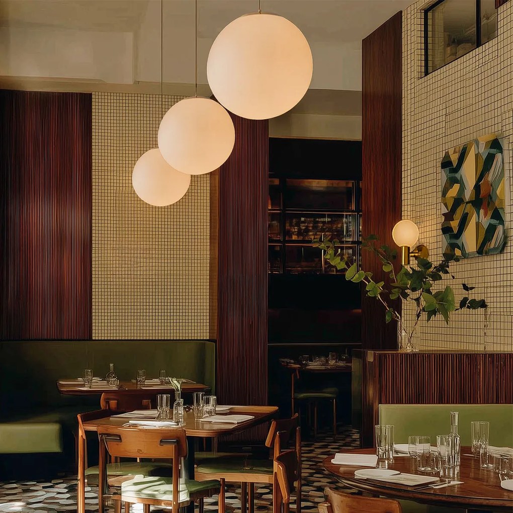 Скандинавски висящ аплик от опалово стъкло 50 см - Ball 50