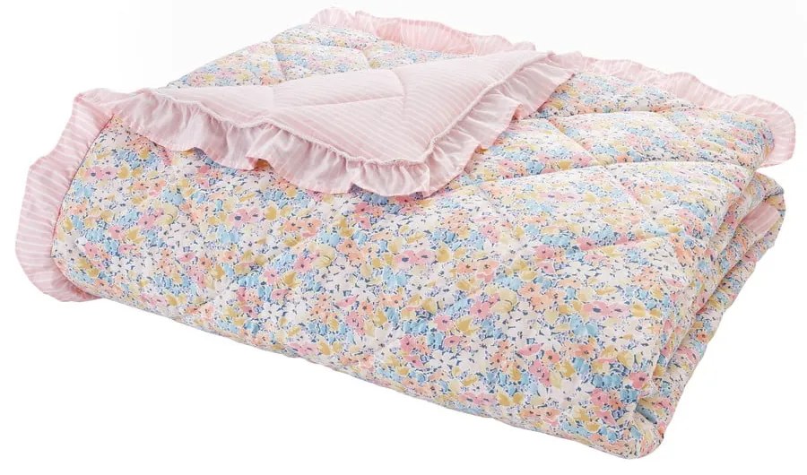 Розово капитонирано покривало за легло 220x230 cm Darcy Floral – Catherine Lansfield