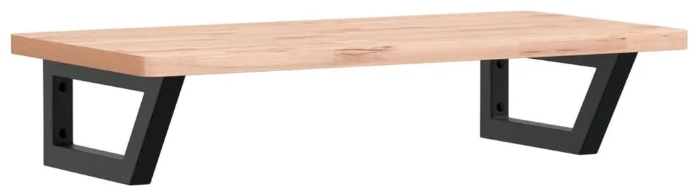 3302355 vidaXL Стенен рафт за мивка, стомана и масивно дърво бук