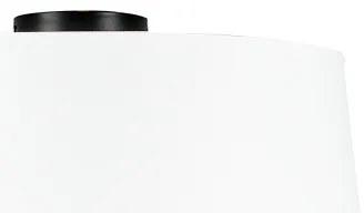 Таванна лампа матово черно с бял абажур 45 см - Combi