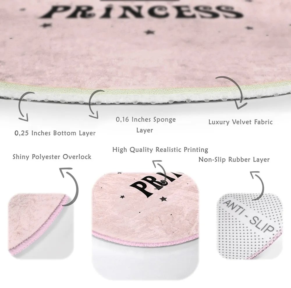 Розов детски килим ø 120 cm Comfort - Mila Home