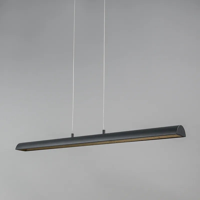 Висяща лампа черна със златен интериор с LED - Balo 4