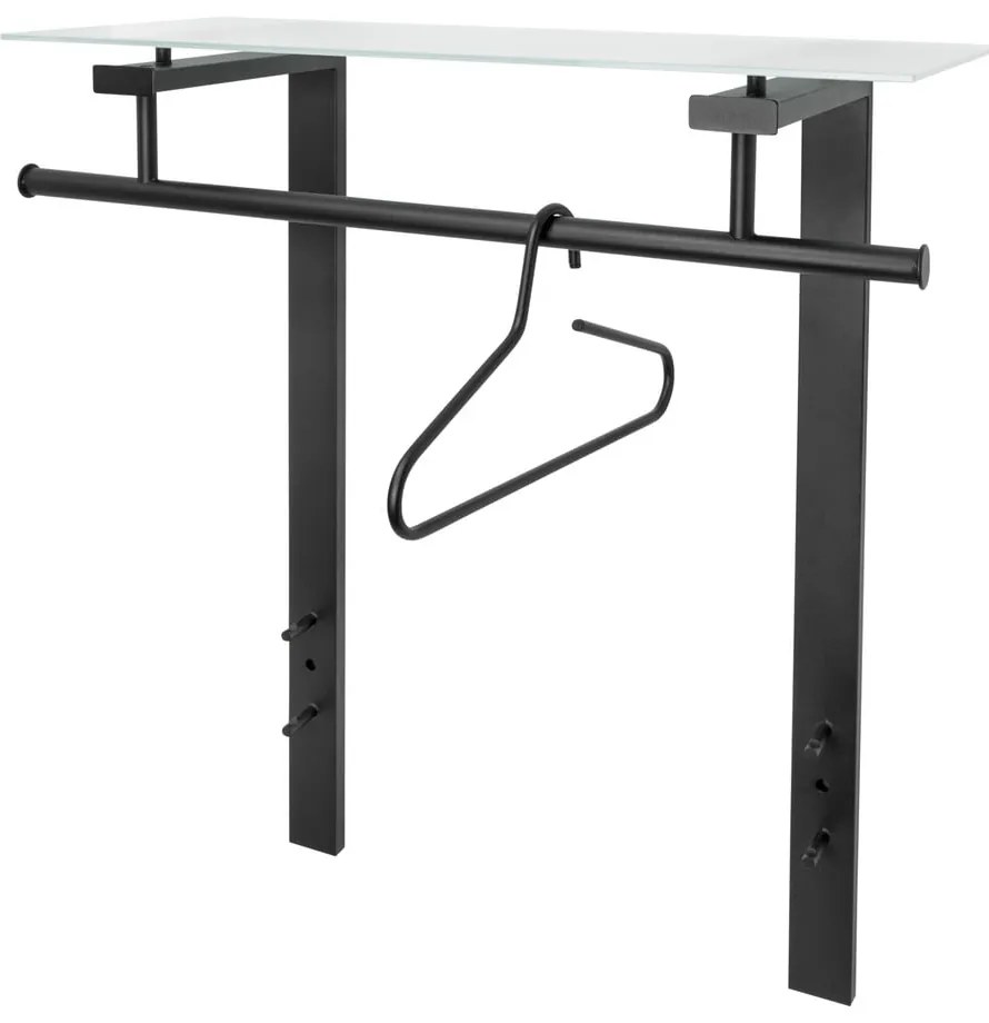 Черна метална стенна закачалка с рафт 80 cm Dutch – Spinder Design