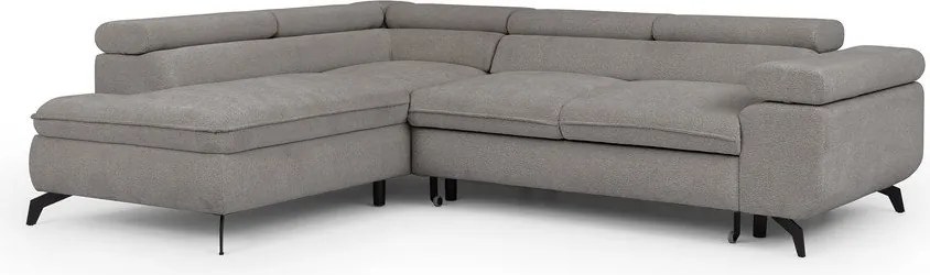 Светлосив шенилов ъглов диван (ляв ъгъл L форма) Marbeya – Ropez