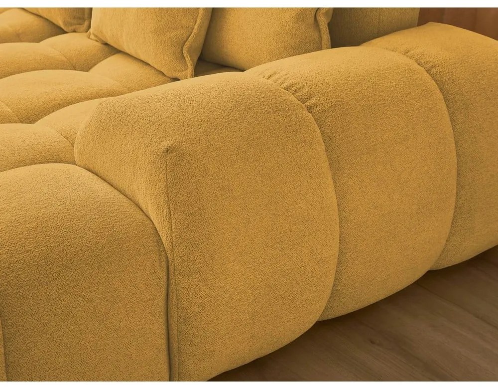 Шенилов сгъваем/с място за съхранение ъглов диван в цвят горчица (ляв ъгъл/U форма) Everest – Bobochic Paris