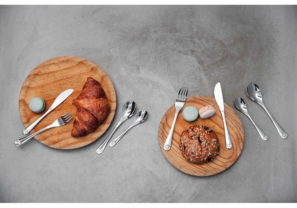 Детски прибори за хранене от неръждаема стомана в сребристо 4 бр. Water life – Zilverstad