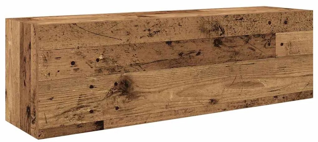 860101 vidaXL Стенен шкаф за баня, старо дърво, 100x25x30 см, инженерно дърво