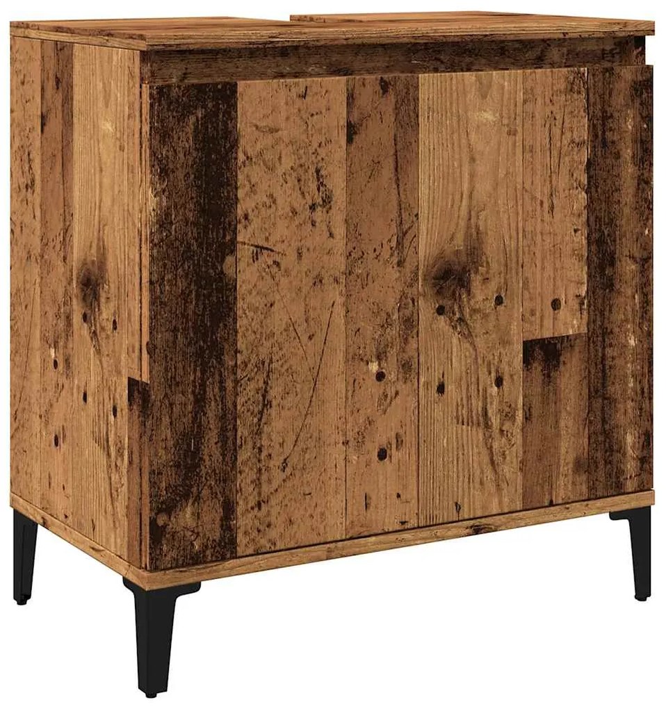 857117 vidaXL Шкаф за мивка, старо дърво, 58x33x60 см, инженерно дърво