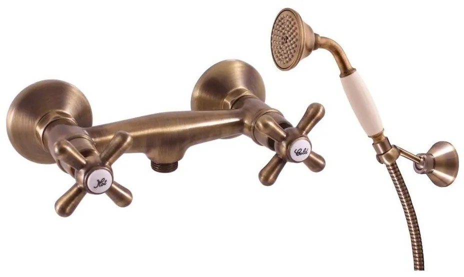 RAV Slezák MK180.5/2SM - Душ комплект със смесител MORAVA RETRO, античен месинг
