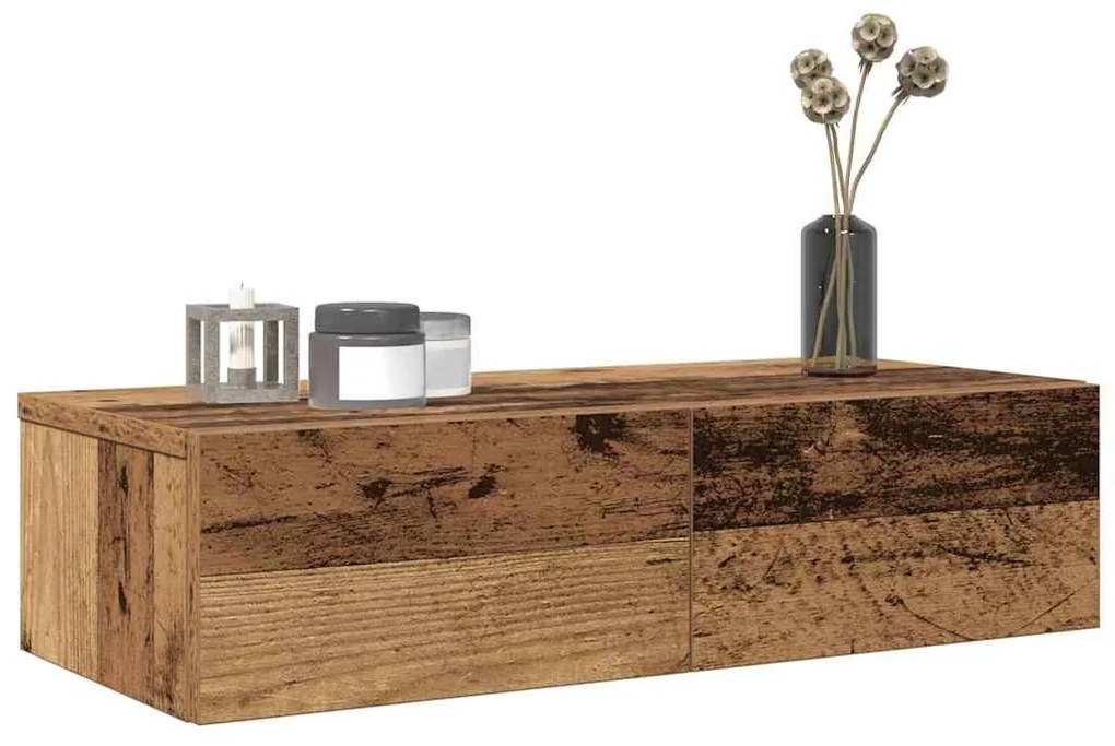 859975 vidaXL Стенен рафт с чекмеджета 60x26,5x15 см инженерно дърво