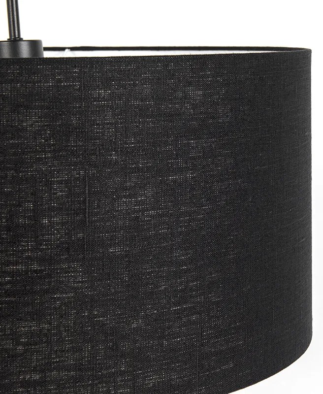 Модерен висящ аплик черен с черен абажур 50 см - Combi 1