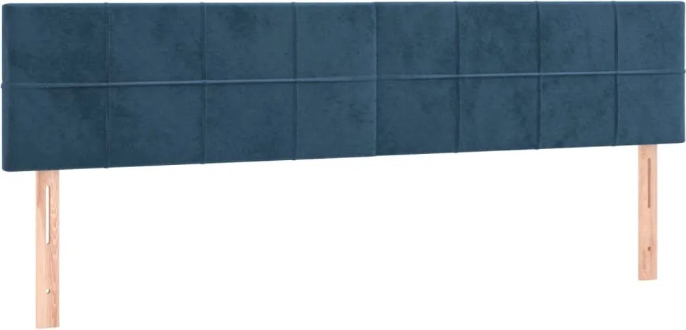 346086 vidaXL Горни табли за легло, 2 бр, тъмносини, 90x5x78/88 см кадифе