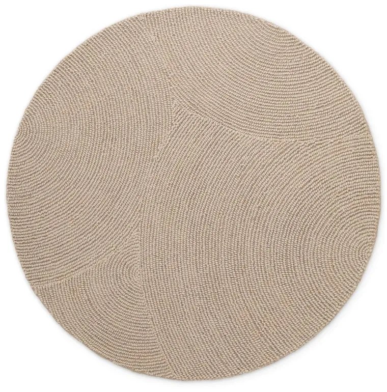 Бежов ръчно изработен вълнен кръгъл килим ø 150 cm Calmio – Hanse Home