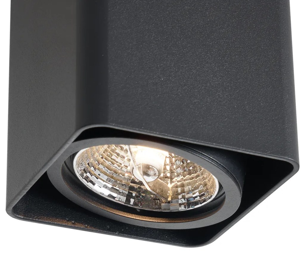Дизайнерски повърхностно монтиран прожектор черен GU10 70 мм, въртящ се и накланящ се - Vox