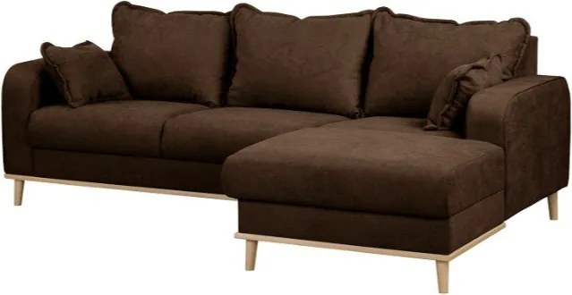 Тъмнокафяв ъглов диван (десен ъгъл) Beata - Ropez