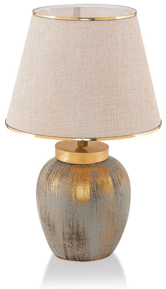 Кремава/ в златист цвят настолна лампа с текстилен абажур (височина 47 cm) Yakamoz – Opviq lights