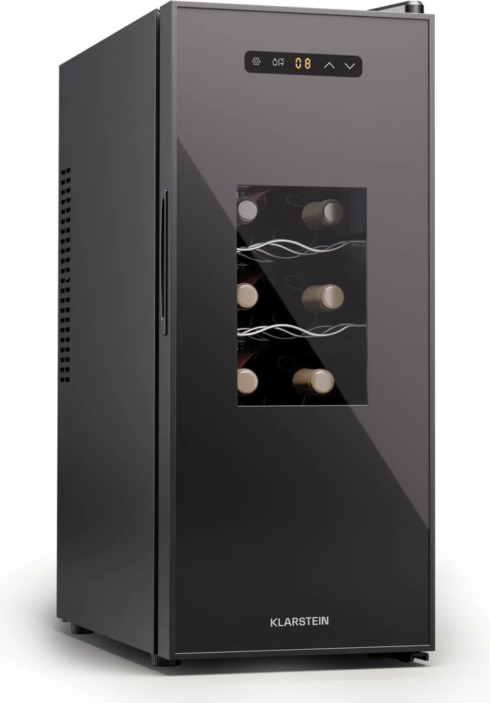 Klarstein Silent Vino 12 Uno Slim Охладител за вино 31 л / 12 бутилки 8-18 °C Сензорен