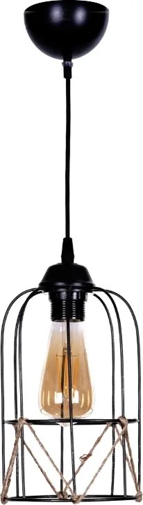 Argon E27 metallic ceiling light in black color Ø15x65см.