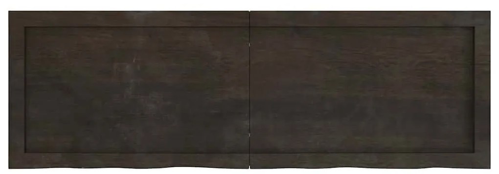 3156435 vidaXL Плот за маса тъмнокафяв 120x40x(2-6) см обработен масивен дъб