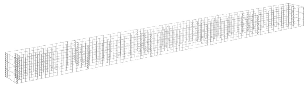 145645 vidaXL Габион повдигната леха, поцинкована стомана, 450x30x30 cм