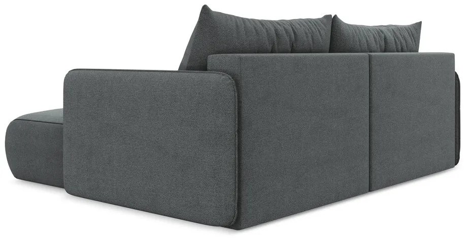 Сив разтегателен ъглов диван с място за съхранение (десен ъгъл) Nanea – Makamii
