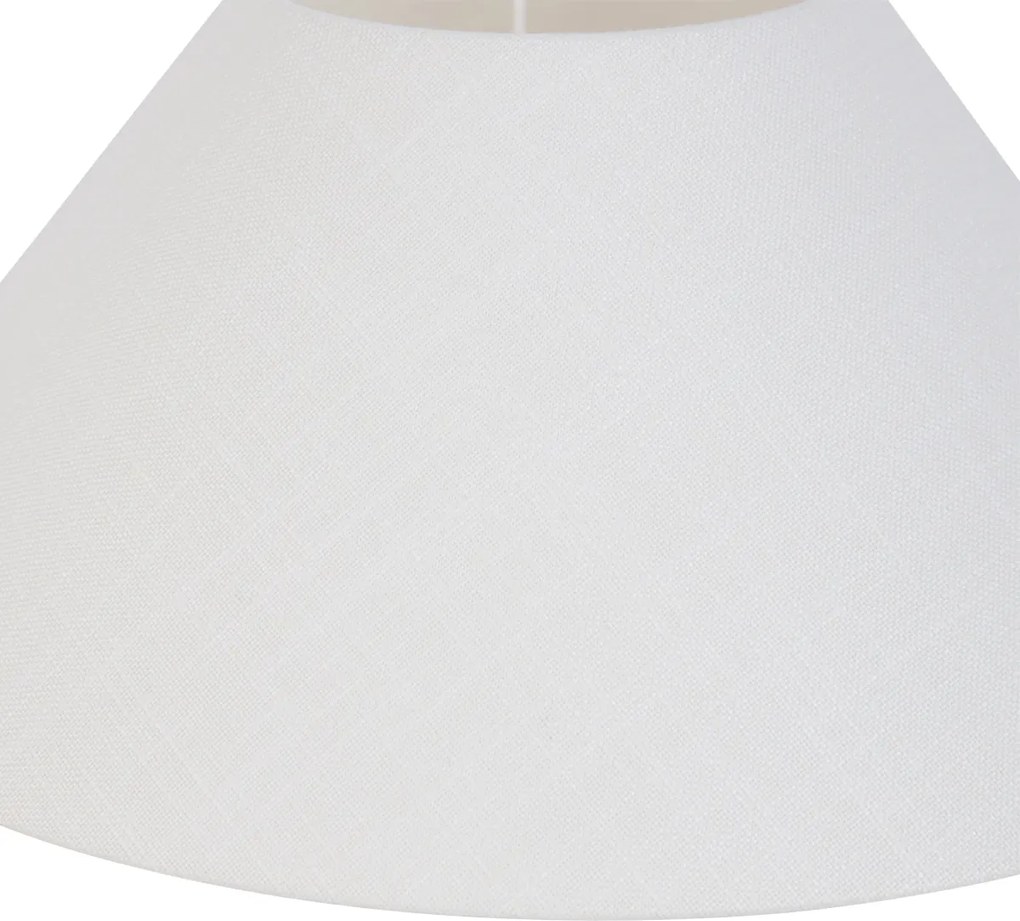 Ленен абажур бял кръгъл наклонен 40/15/16