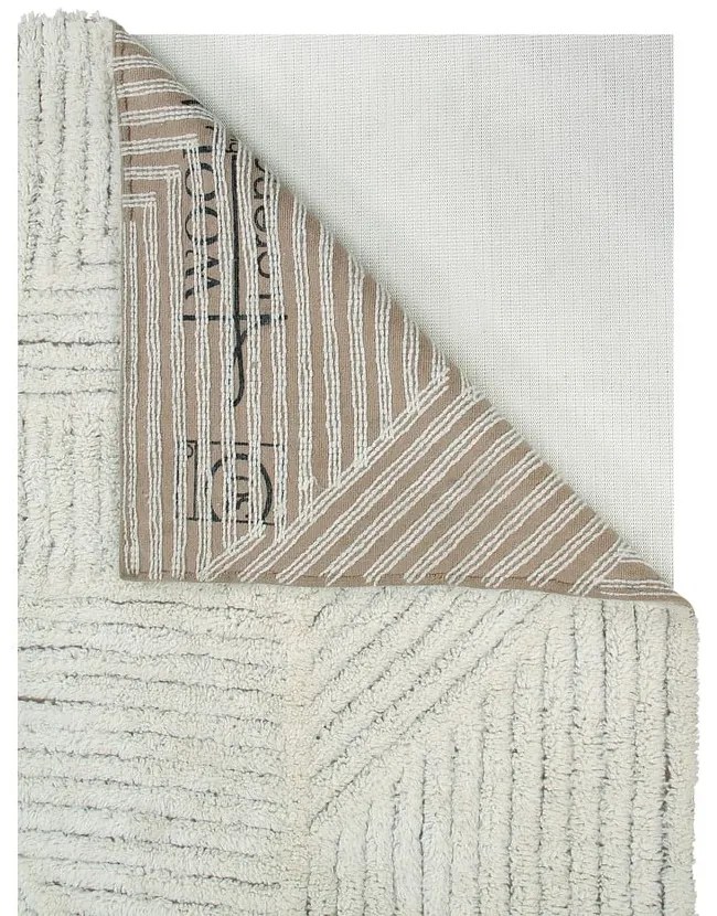 Кремав ръчно изработен вълнен килим подходящ за пране 170x240 cm Almond Valley – Lorena Canals