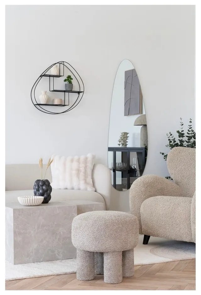 Светлосива табуретка от букле Perth – House Nordic