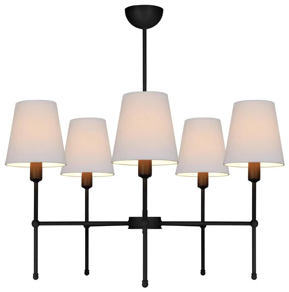 Полилей на тръба MADELA 5xE14/40W/230V бял/черен