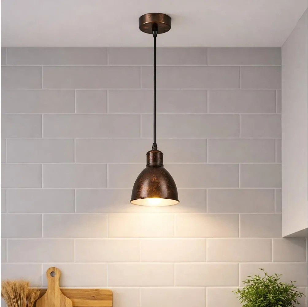 Brilagi - LED полилей на кабел RIDDY 1xE27/60W/230V меден/патина