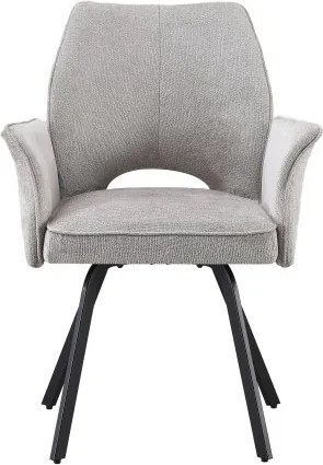 ТУЛИП Тъмно бежово (тъкан UF980-03) - МОДЕРЕН ТАПИЦИРАН СТОЛ С ПОДЛАКЪТНИЦИ ЗА ДНЕВНА/ТРАПЕЗАРИЯ/ОФИС ЛОФТ