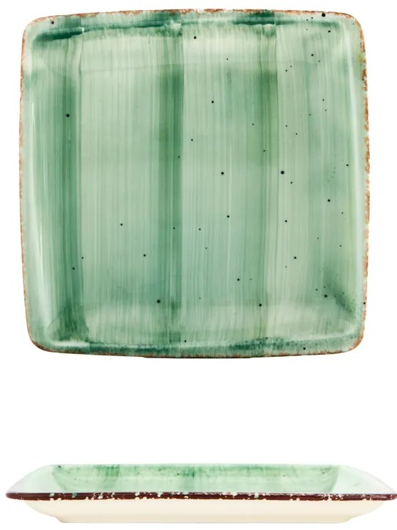 Gural Porselen - Green Квадратна чиния 19x19cm. (NBNORD19X19DU50YS)