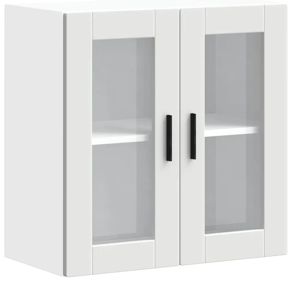 854147 vidaXL Кухненски стенен шкаф със стъклена врата "Porto" бял