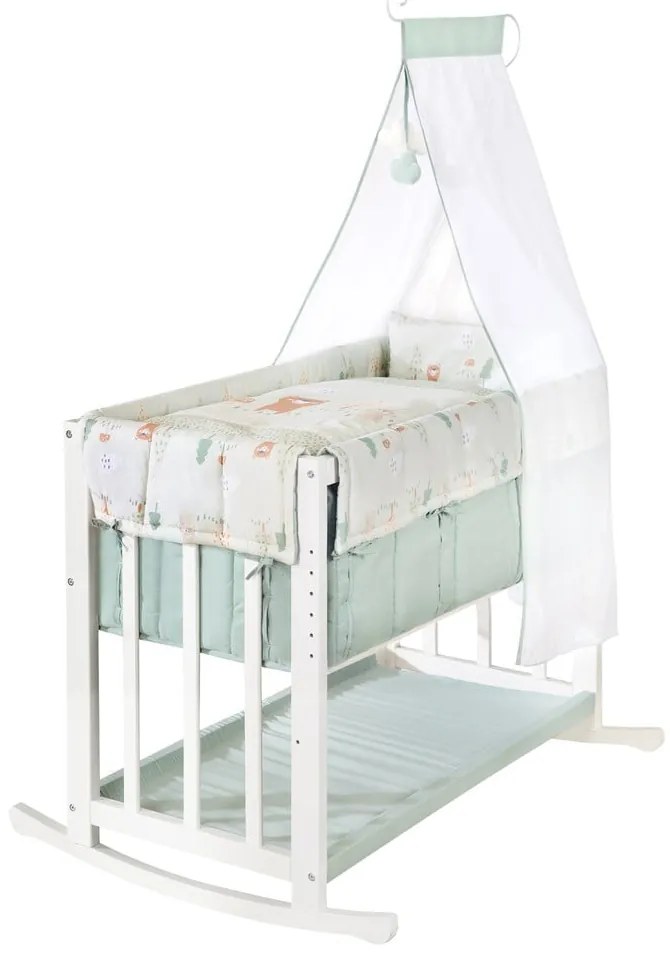 Бяла люлка с регулируема височина/за съвместно спане 90x45 cm Woodland Buddies – Roba