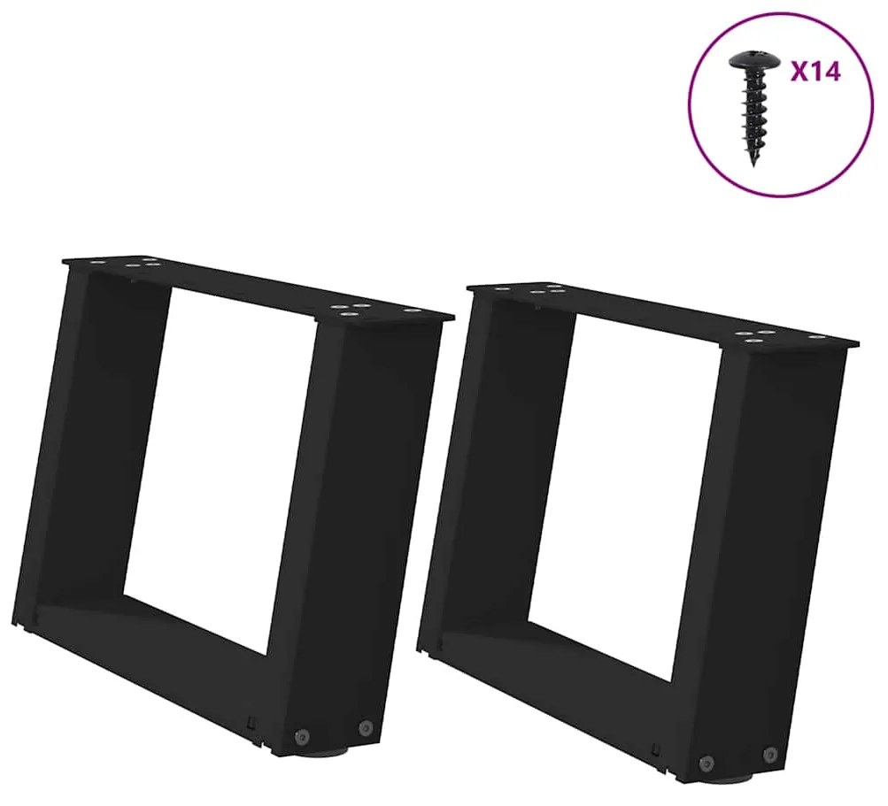 Sonata H Крака за холна маса с U-образна 2 бр черни 50x(30-31)см стомана