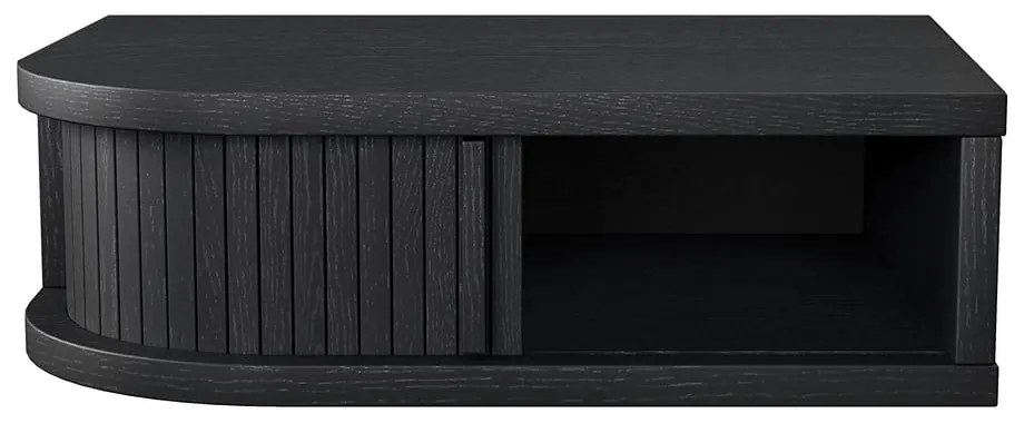 Черно нощно шкафче от дъб Farsta – Woodman