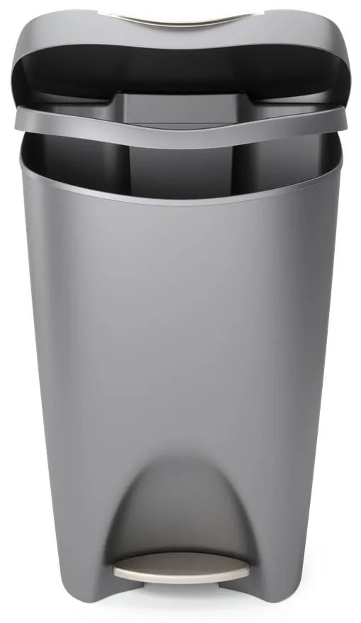 Сиво пластмасово кошче за боклук с педал 50 l Brim – Umbra