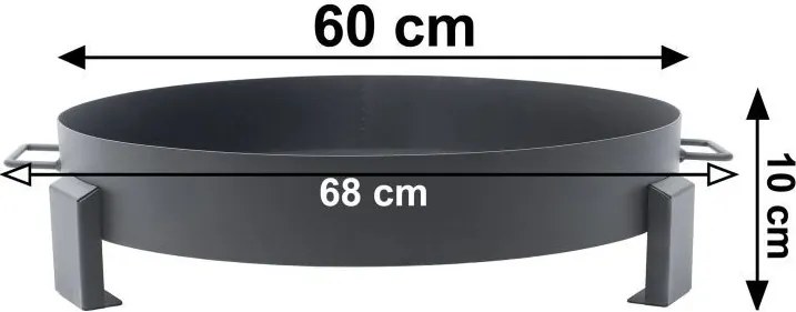 Градинска камина от чугун 60 см - преносима камина за дърва в градината