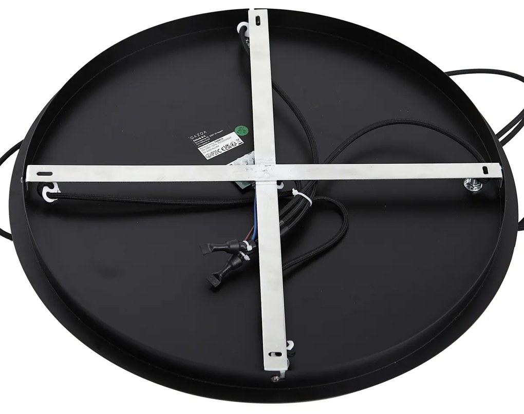 Модерен висящ лампион черен с димно стъкло - Jia