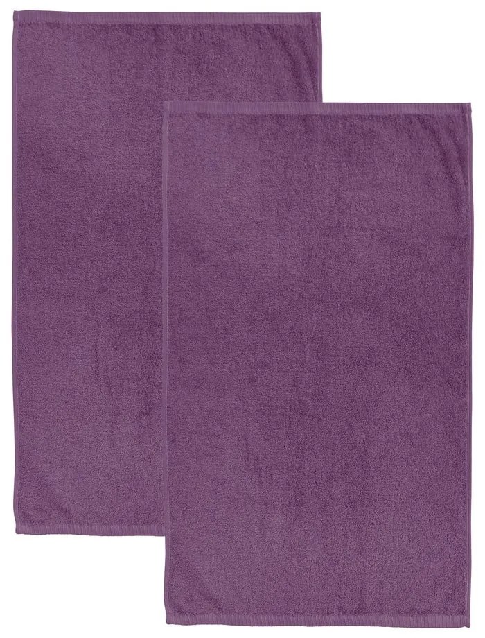 Лилави бързосъхнещи памучни хавлиени кърпи от тери в комплект от 2 бр. 90x140 cm Quick Dry – Catherine Lansfield
