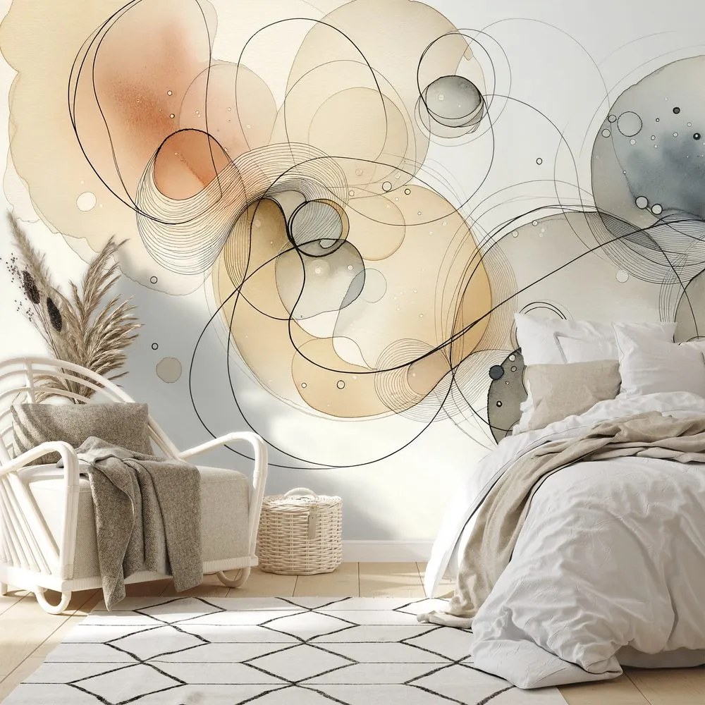 Самозалепващ тапет – Абстрактни акварелни кръгове