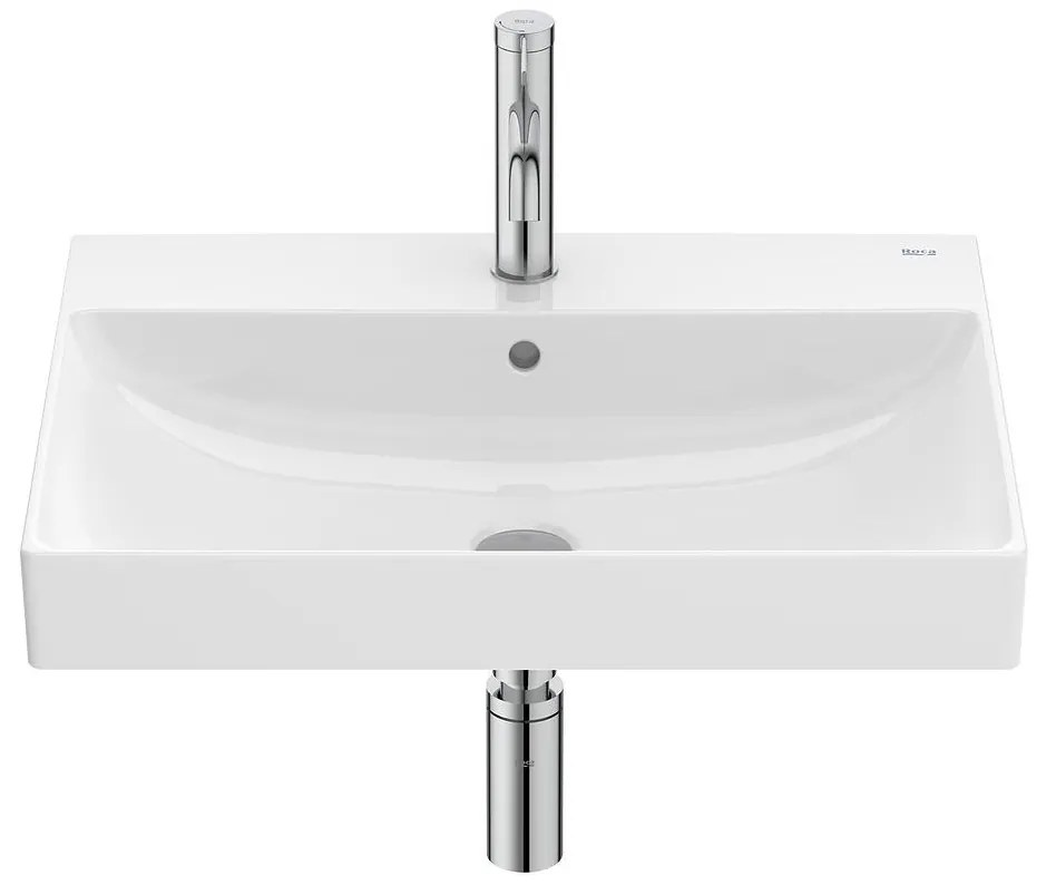 Умивалник за стенен монтаж, A327686000, Roca, керамика, бял гланц, 60х46х16см