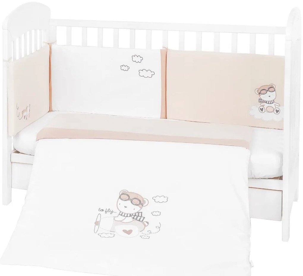 Kikka Boo - Бебешки спален комплект 2 части EU stile 60/120 с бродерия Dreamy Flight