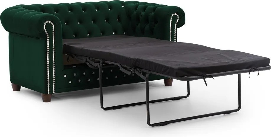 Зелен кадифен разтегателен диван 148 cm York Blik – Ropez