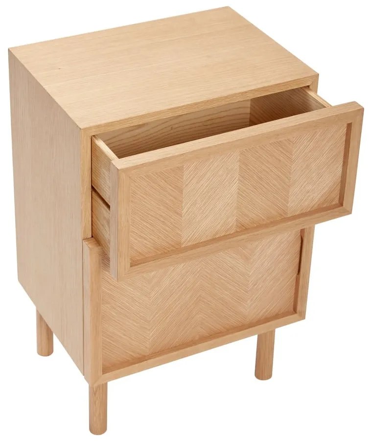 Нощно шкафче от масивен дъб в естествен цвят Herringbone – Hübsch