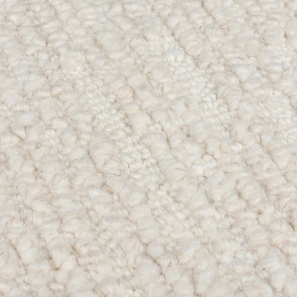 Ръчно изработена вълнена пътека в цвят слонова кост 80x230 cm Harris Boucle – Flair Rugs