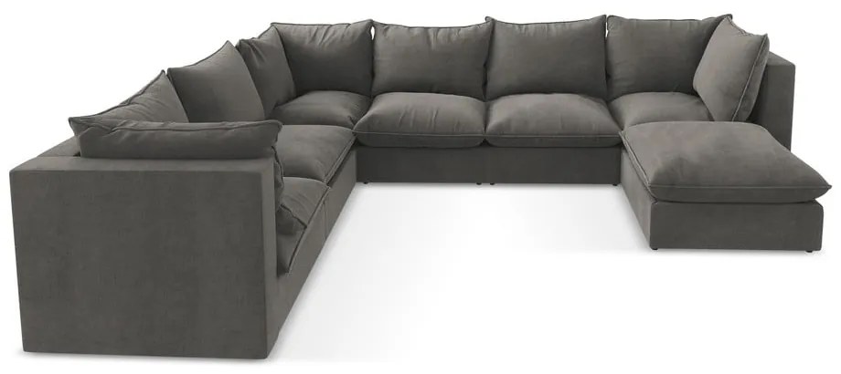 Тъмносив ъглов диван (ляв ъгъл/U форма) Manao – Makamii